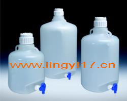 美國耐潔Nalgene可高溫高壓滅菌放水口細(xì)口大瓶，PP材質(zhì)20L，圓形半透明2319-0050