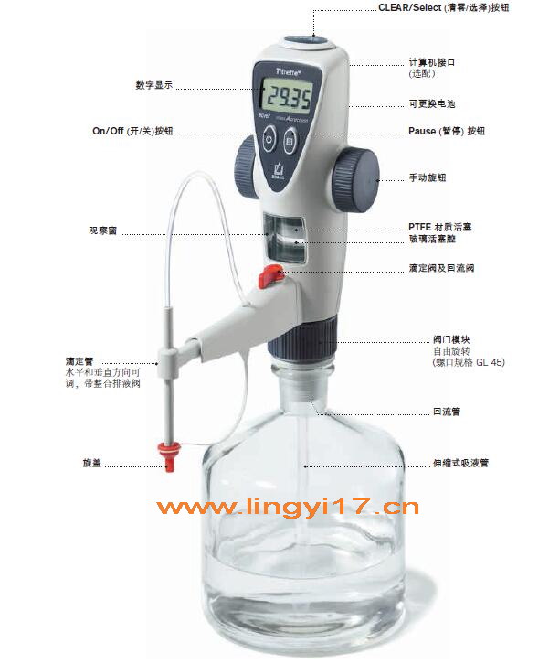 德國brand普蘭德Titrette® 數(shù)字瓶口滴定器A級精準(zhǔn)度4760261，量程：50ml